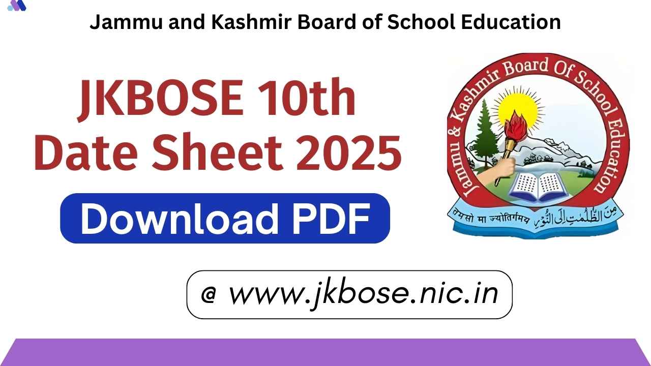 JKBOSE 10th Date Sheet 2025