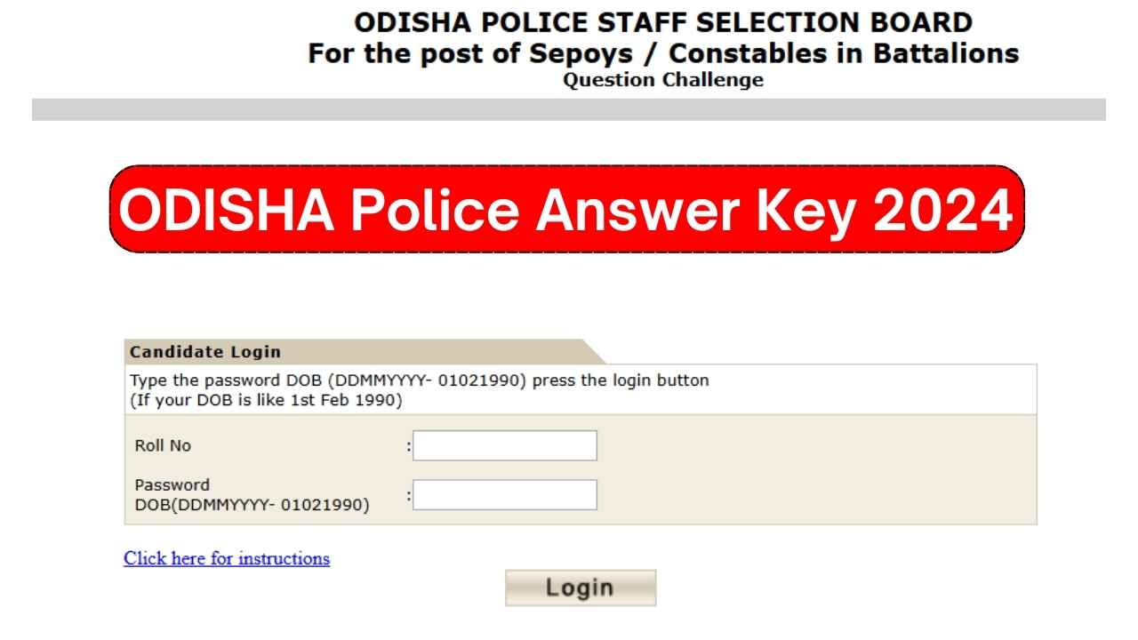 ODISHA Police Answer Key 2024