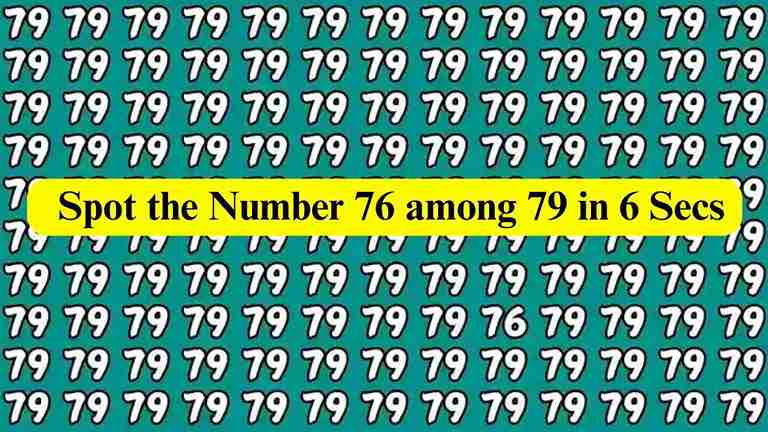 Spot the Number 76 among 79 in 6 Secs
