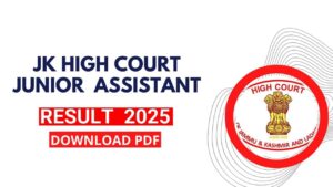 JK High COURT Junior assistant result 2025